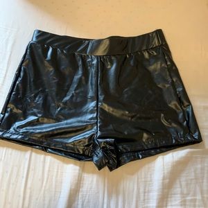 Large Faux Leather Shorts
